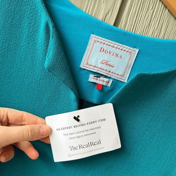 Dovima Paris High-End French Designer Colorblock Shift Dress, SZ 6-8 - Picture 3 of 12